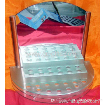 Silver Mirror Acrylic Cosmetic Display For Lipstick 